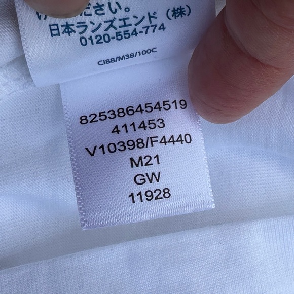 Lands' End Women's Cotton Short Sleeve V-Neck White T-Shirt Size Small NWT - Picture 7 of 7